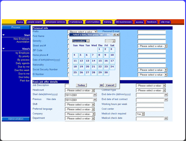 New Employee Assimilation -  Intranet Application